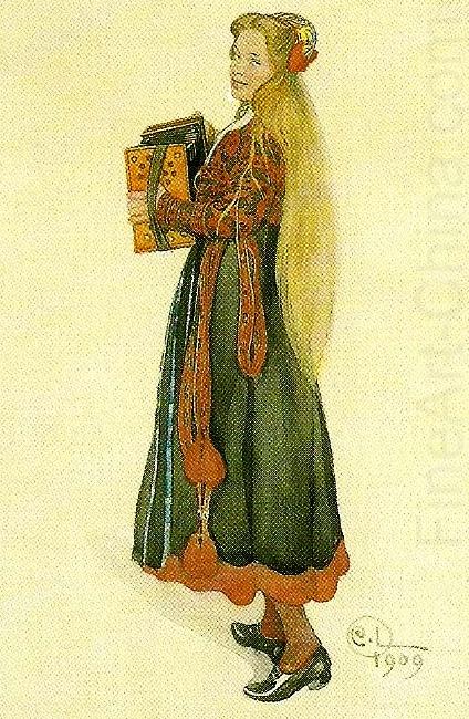 Carl Larsson flicka i bygdedrakt-lisbeth i sin delsbodrakt china oil painting image